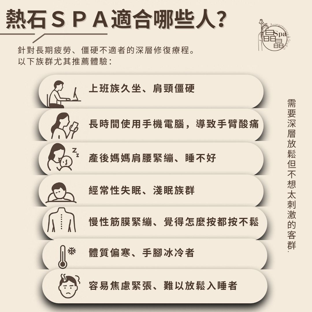 熱石按摩適合哪些人 台中熱石按摩 熱石SPA